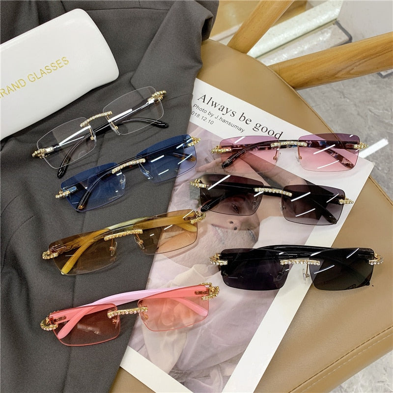 Rimless Vintage Sunglasses — Alloy Frame