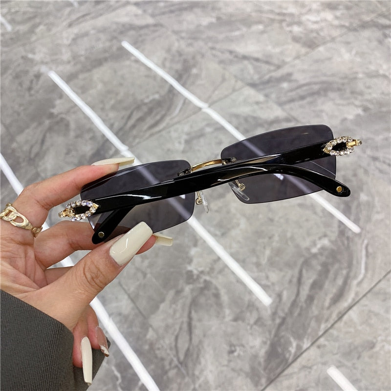 Rimless Vintage Sunglasses — Alloy Frame