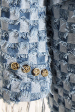 Load image into Gallery viewer, Fringe Detail Long Sleeve Denim Jacket
