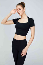 Load image into Gallery viewer, Short Sleeve Cropped Sports Top
