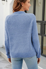 Load image into Gallery viewer, Waffle-Knit Round Neck Reglan Sleeve Sweater
