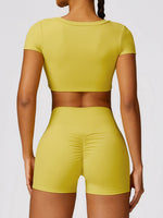 Load image into Gallery viewer, Scoop Neck Short Sleeve Cropped Active T-Shirt
