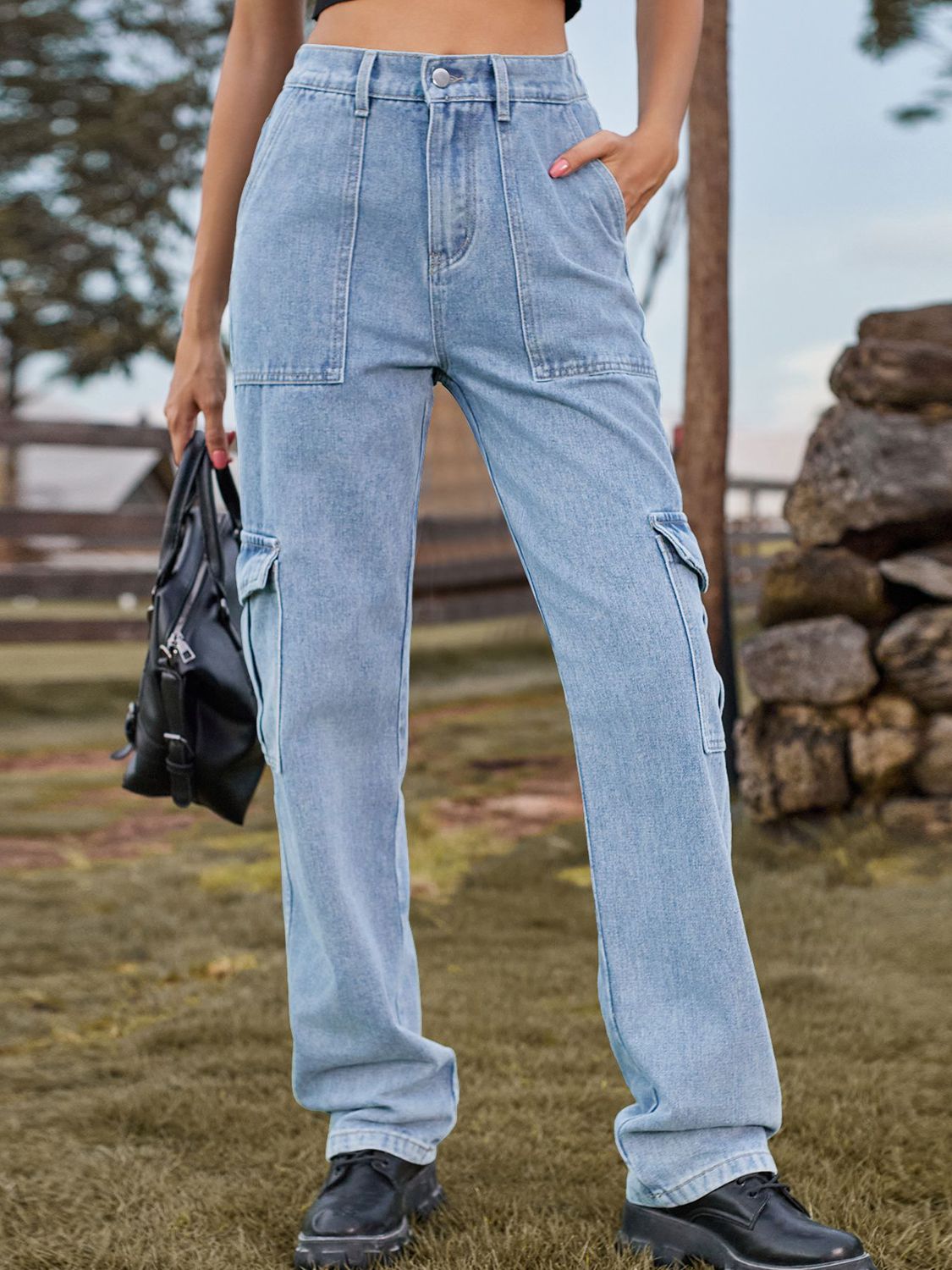 High Waist Wide Leg Cargo Pants