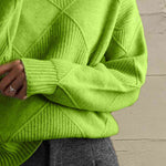 Load image into Gallery viewer, Geometric Turtleneck Long Sleeve Sweater- Fall Knit
