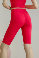 Load image into Gallery viewer, High Waist Slim Fit Sports Shorts
