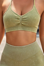 Load image into Gallery viewer, Ruched Ribbed Sports Top
