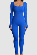 Load image into Gallery viewer, Square Neck Long Sleeve Active Jumpsuit
