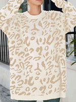Load image into Gallery viewer, Leopard Round Neck Tunic Sweater
