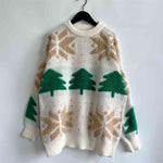 Load image into Gallery viewer, Snowflake Round Neck Long Sleeve Sweater
