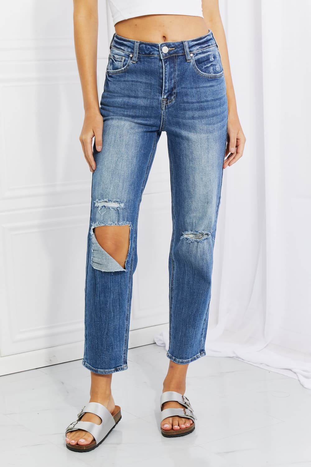 High Rise Relaxed Cropped Jeans