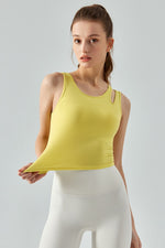 Load image into Gallery viewer, Ribbed Round Neck Sports Tank Top
