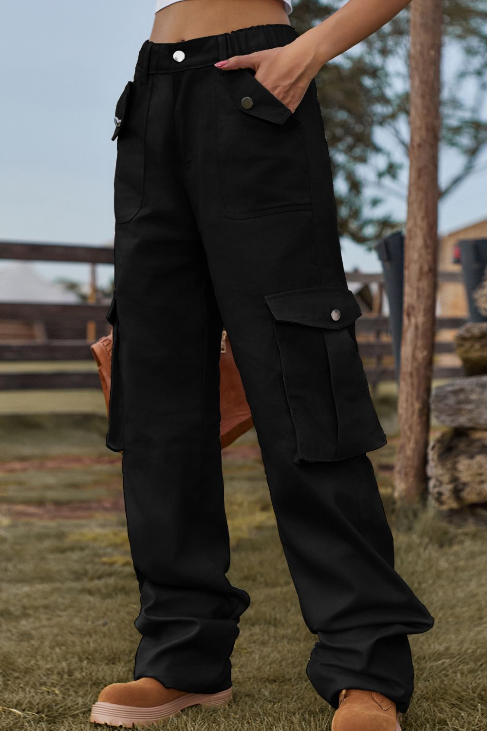 Loose Fit Wide Leg Pants with Pockets