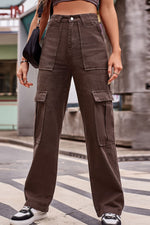 Load image into Gallery viewer, High Waist Loose Fit Cargo Pants
