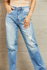 Load image into Gallery viewer, High Waisted Straight Jeans Pants
