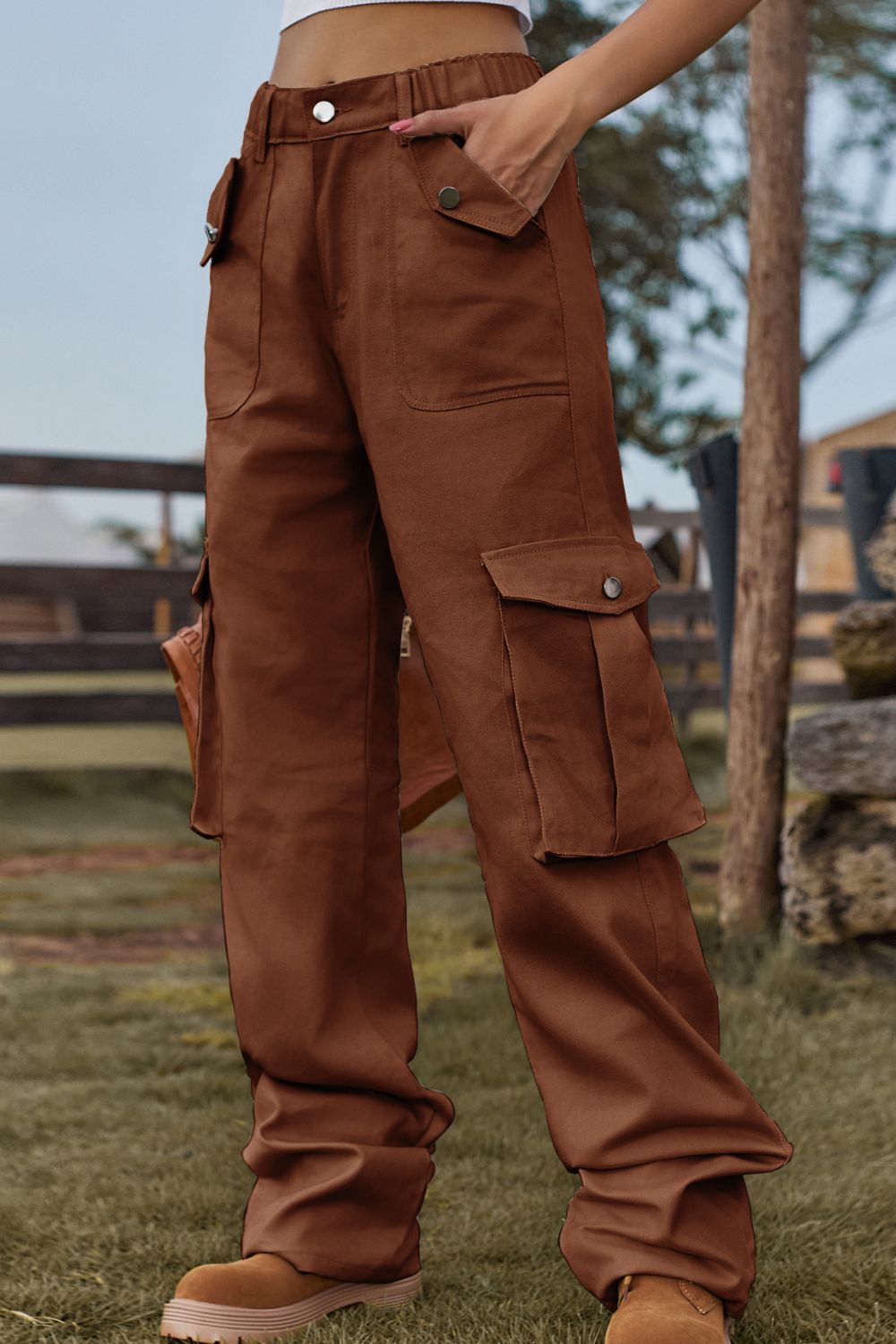 Loose Fit Wide Leg Pants with Pockets