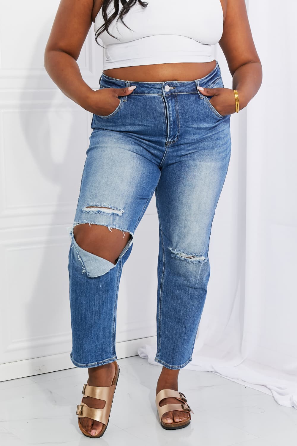 High Rise Relaxed Cropped Jeans