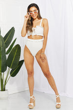 Load image into Gallery viewer, Frill Trim Lace-Up Bikini Set
