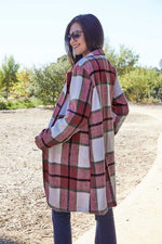 Load image into Gallery viewer, Plaid Button Up Lapel Collar Coat
