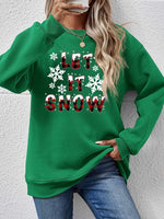 Load image into Gallery viewer, LET IT SNOW Round Neck Long Sleeve Sweatshirt
