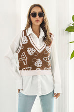 Load image into Gallery viewer, Printed Plunge Neck Sweater Vest
