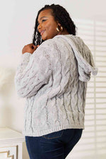 Load image into Gallery viewer, Cable-Knit Hooded Sweater
