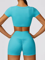 Load image into Gallery viewer, Scoop Neck Short Sleeve Cropped Active T-Shirt
