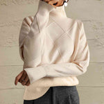 Load image into Gallery viewer, Geometric Turtleneck Long Sleeve Sweater- Fall Knit
