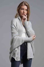 Load image into Gallery viewer, Double Take Dolman Sleeve Open Front Ribbed Trim Longline Cardigan
