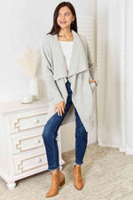 Load image into Gallery viewer, Open Front Duster Cardigan with Pockets
