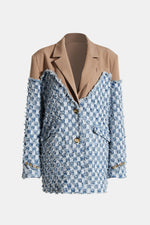 Load image into Gallery viewer, Fringe Detail Long Sleeve Denim Jacket
