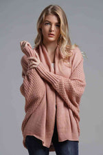 Load image into Gallery viewer, Double Take Dolman Sleeve Open Front Ribbed Trim Longline Cardigan
