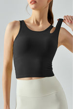 Load image into Gallery viewer, Ribbed Round Neck Sports Tank Top
