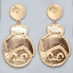 Load image into Gallery viewer, Rhinestone Alloy Mrs. Claus Earrings
