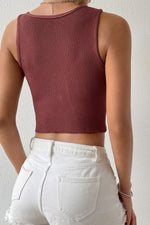 Load image into Gallery viewer, Ribbed Round Neck Sleeveless Knit Top
