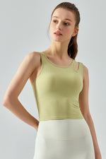 Load image into Gallery viewer, Ribbed Round Neck Sports Tank Top
