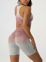 Load image into Gallery viewer, Gradient Scoop Neck Tank and High Waist Shorts Active Set
