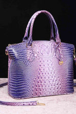 Load image into Gallery viewer, Croc-Embossed Gradient PU Leather Handbag – Luxe Fade Finish
