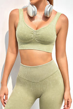 Load image into Gallery viewer, Ruched Wide Strap Sports Top
