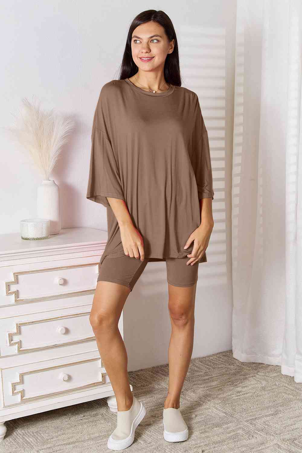 Three-Quarter Sleeve Top & Shorts Set