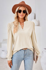 Load image into Gallery viewer, V-Neck Puff Sleeve Blouse
