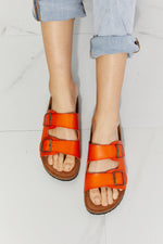 Load image into Gallery viewer, Double Banded Slide Sandals in Orange
