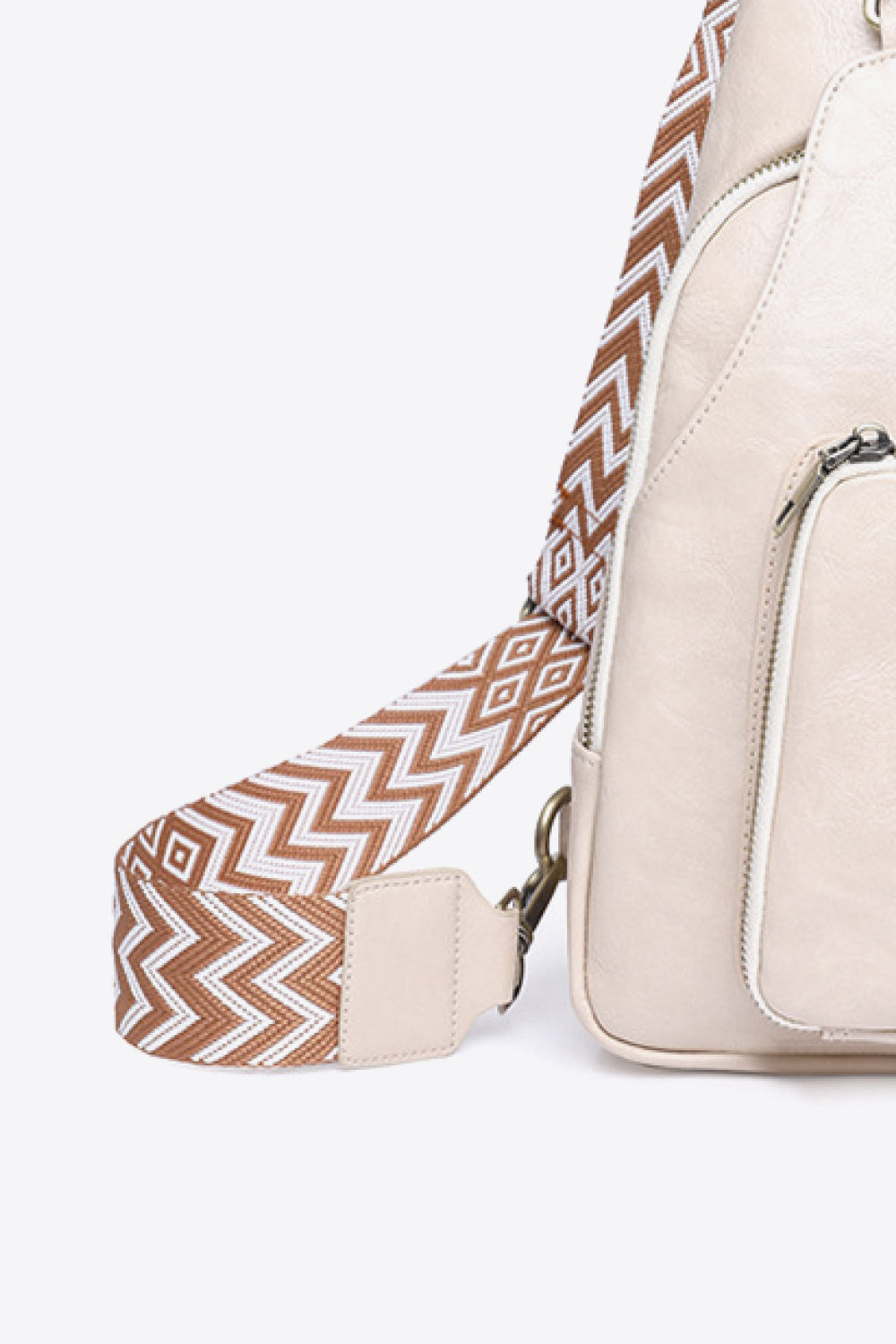 Structured Faux Leather Sling Shoulder Bag