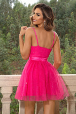 Load image into Gallery viewer, Spaghetti Strap Tied Mesh Dress
