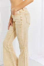 Load image into Gallery viewer, Hem Bell Bottom Jeans in Yellow

