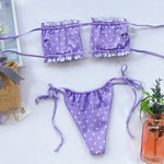 Load image into Gallery viewer, Frill Trim Ruched Bikini Set
