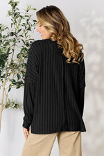 Load image into Gallery viewer, Ribbed Round Neck Slit Knit Top
