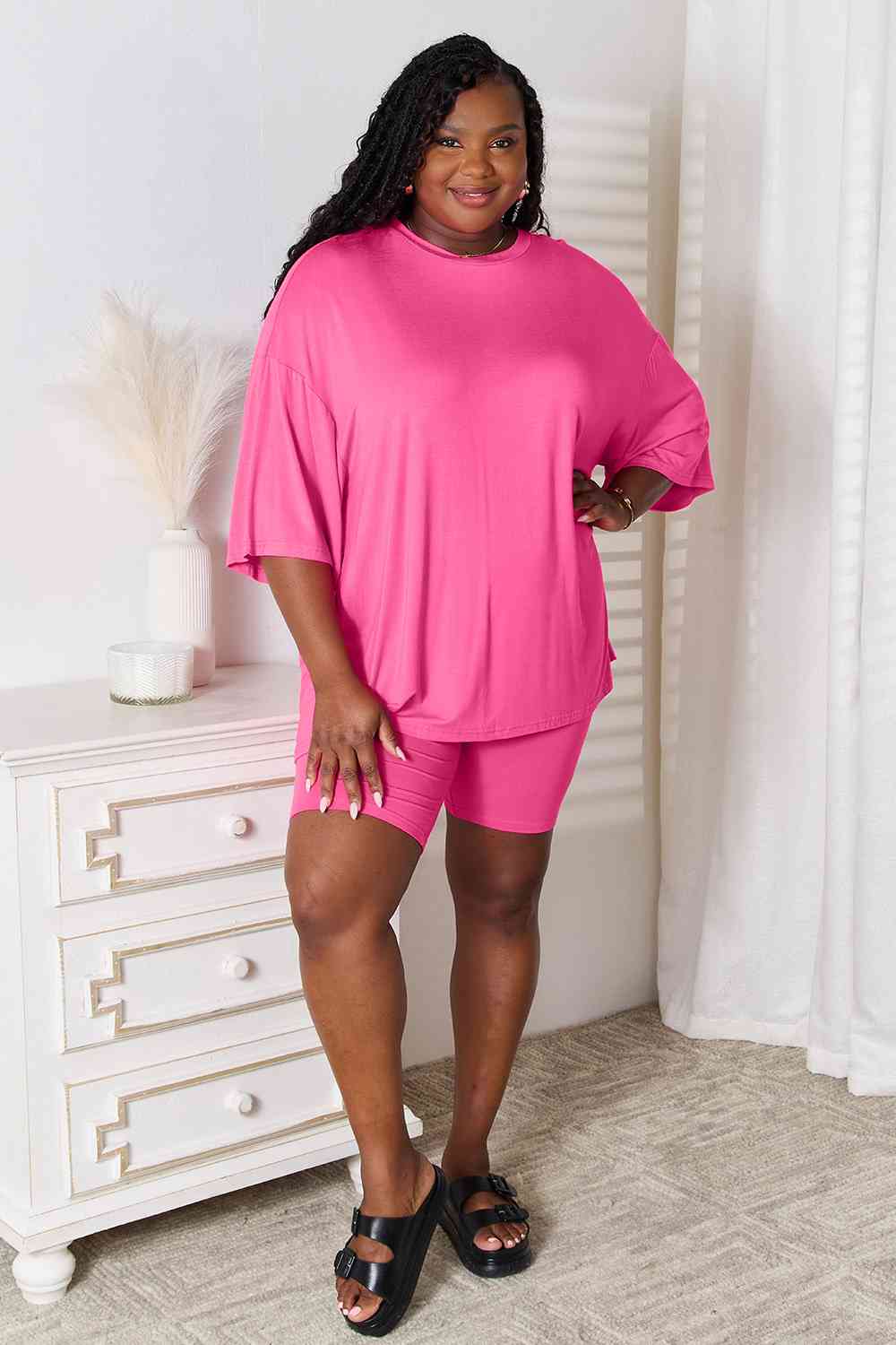 Three-Quarter Sleeve Top & Shorts Set