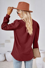 Load image into Gallery viewer, V-Neck Puff Sleeve Blouse
