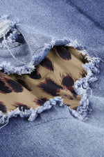 Load image into Gallery viewer, Leopard Patchwork Distressed Jeans Pants
