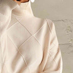 Load image into Gallery viewer, Geometric Turtleneck Long Sleeve Sweater- Fall Knit
